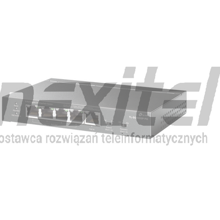 Przełącznik PoE+ typu Desktop, 5 portów gigabitowych, w tym 1 port PoE++ IN i 4 porty PoE+ OUT TL-SG1005-PD
