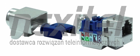 Gniazdo teleinformatyczne RJ45 STP kat.6A,STP, keystone niebieski