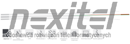 Płaski kabel światłowodowy abonencki FTTH2, wewnątrzbudynkowy