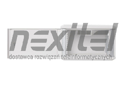 Szara szafa rack wisząca rack 19" 6UX600X400 IP30 ŚCIANY BOCZNE OTWIERANE DRZWI PEŁNE RAL 7035 SZARY