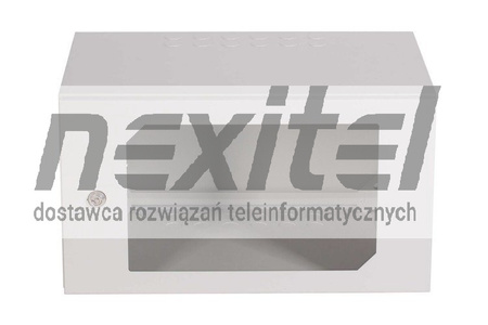 Szara szafa wisząca rack 19" DWUCZĘŚCIOWA 6U 600X400 IP54 ŚCIANY BOCZNE PEŁNE DRZWI Z SZYBĄ WEWNĘTRZNA RAL 7035 SZARA
