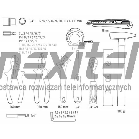 Zestaw narzędzi 60 elementów NEO TOOLS 10-200