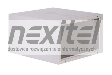 Szara szafa wisząca rack 19" SIMPLE 6UX555X600 IP30 ŚCIANY BOCZNE PEŁNE DRZWI Z SZYBĄ SZARA