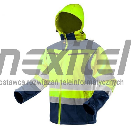 Kurtka robocza ostrzegawcza softshell z kapturem, żółta Neo Tools 81-700