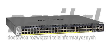 Przełączniki NETGEAR M4300-52G-PoE+ Stackable z zarządzaniem 48x1G PoE+ z 2x10GBASE-T oraz 2xSFP+ (550W)