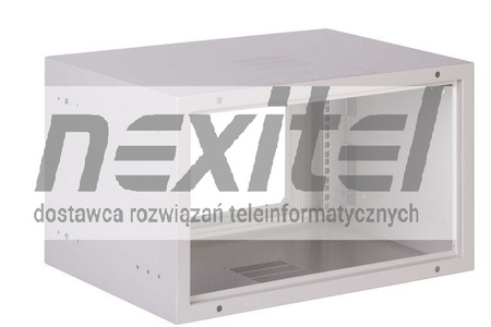 Szara szafa wisząca rack 19" SIMPLE 6UX555X400 IP30 ŚCIANY BOCZNE PEŁNE DRZWI Z SZYBĄ SZARA
