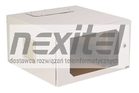 Szara szafa wisząca rack 19"DWUDZIELNA 6U 600X600 IP54 ŚCIANY BOCZNE PEŁNE DRZWI Z SZYBĄ ZEWNĘTRZNA RAL 7035 SZARA
