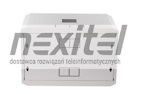 Szara szafa rack wisząca rack 19" 6UX600X400 IP30 ŚCIANY BOCZNE OTWIERANE DRZWI PEŁNE RAL 7035 SZARY