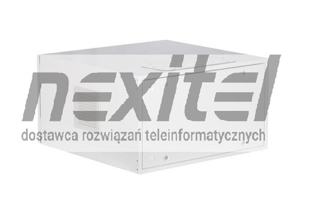 Szara szafa wisząca rack 19"  9UX400 IP54 ŚCIANY BOCZNE PEŁNE DRZWI PRZESZKLONE WEWNĘTRZNA SZARA