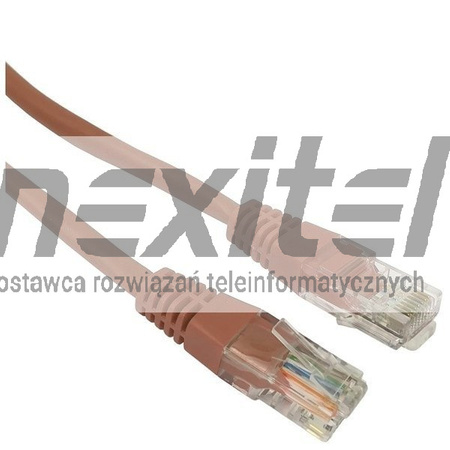 PATCHCORD NIEEKRANOWANY RJ45 U/UTP KAT.6 0,5M BRĄZOWY