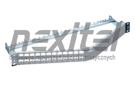 RM PATCH PANEL KĄTOWY 19 "1U HD ELISO 48 PORTOWY, CZARNY, NIEWYPOSAŻONY 