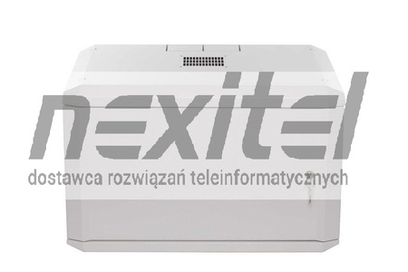 Szara szafa rack wisząca rack 19" 6UX600X400 IP30 ŚCIANY BOCZNE OTWIERANE DRZWI PEŁNE RAL 7035 SZARY