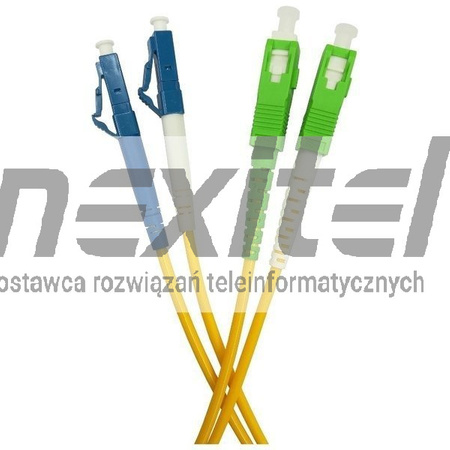 Patchcord światłowodowy jednomodowy, LC/PC-SC/APC, SM 9/125, LS0H, duplex, G.657.A 2 m