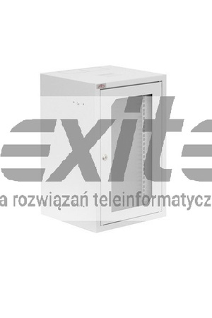 Szara szafa rack wisząca 10" 9UX310X300 IP30 SZARA DRZWI Z SZYBĄ