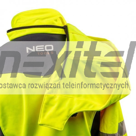 Kurtka robocza ostrzegawcza softshell z kapturem, żółta Neo Tools 81-700