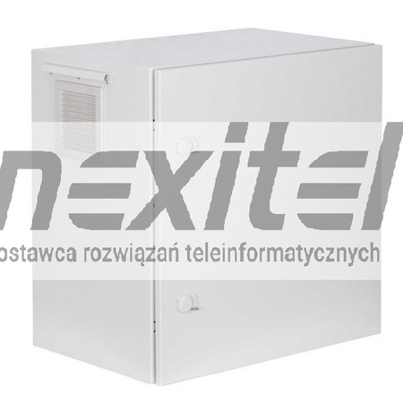 Szara szafa wisząca rack 19" 12UX600X600 IP54 ŚCIANY BOCZNE PEŁNE DRZWI PEŁNE ZEWNĘTRZNA