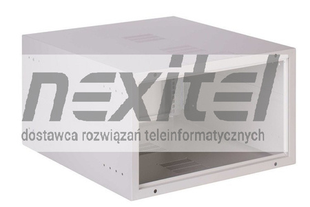 Szara szafa wisząca rack 19"SIMPLE 6UX555X600 IP30 ŚCIANY BOCZNE PEŁNE DRZWI PEŁNE RAL 7035