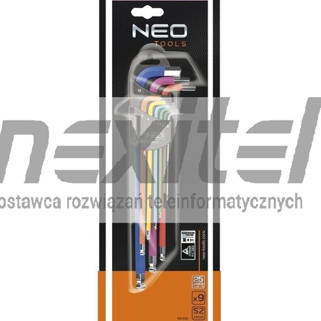 Klucze sześciokątne 1.5-10 mm, zestaw 9 szt. NEO TOOLS 09-512