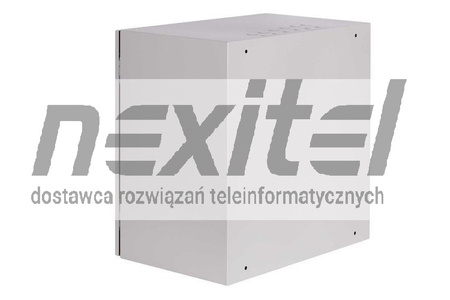 Szara szafa wisząca rack 19" 12UX400 IP54 ŚCIANY BOCZNE PEŁNE DRZWI PEŁNE ZEWNĘTRZNA SZARA