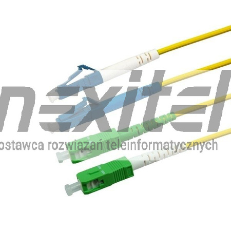 Patchcord światłowodowy jednomodowy, LC/PC-SC/APC, SM 9/125, LS0H, duplex, G.657.A 2 m