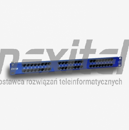 Panel 19", 48xRJ45 UTP kat.6 (1U) niebieski