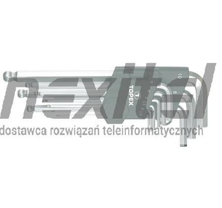 Klucze sześciokątne 1.5-10 mm, zestaw 9 szt. TOPEX 35D957