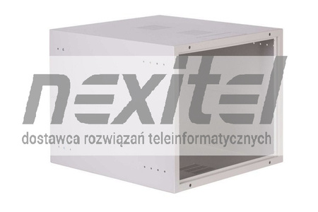 Szara szafa wisząca rack 19" SIMPLE 9UX555X600 IP30 ŚCIANY BOCZNE PEŁNE DRZWI Z SZYBĄ RAL 7035 SZARA