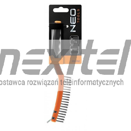 Szczotka druciana, drut stalowy, 3 x 19 rzędów, ze skrobakiem NEO TOOLS 39-012