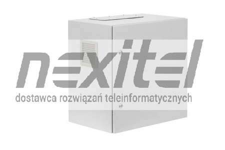 Szara szafa wisząca rack 19" 12UX600 IP54 ŚCIANY BOCZNE PEŁNE DRZWI PEŁNE WEWNĘTRZNA SZARA