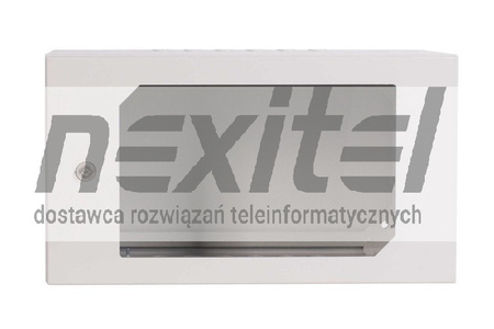 Szara szafa wisząca rack 19" DWUCZĘŚCIOWA 6U 600X400 IP54 ŚCIANY BOCZNE PEŁNE DRZWI Z SZYBĄ WEWNĘTRZNA RAL 7035 SZARA