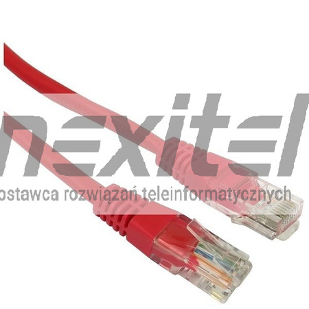 PATCHCORD NIEEKRANOWANY RJ45 U/UTP KAT.5E 0,25M CZERWONY