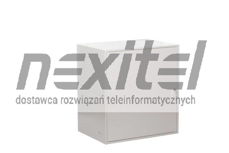 Szara szafa wisząca rack 19" SIMPLE 12UX555X400 IP30 ŚCIANY BOCZNE PEŁNE DRZWI PEŁNE RAL 7035