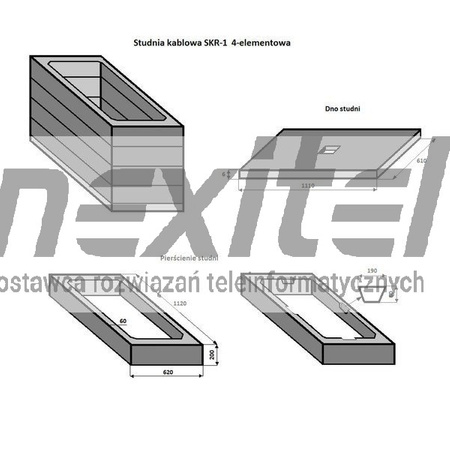 Studnia kablowa SKR-1 4 elementowa typu ciężkiego klasa B125