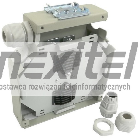 Przełącznica światłowodowa szara na szynę DIN, 6x SC duplex / LC quad