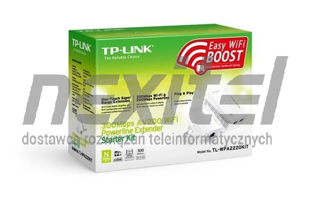 Zestaw transmiterów sieciowych AV200 z punktem dostępowym, 300Mb/s TL-WPA2220KIT