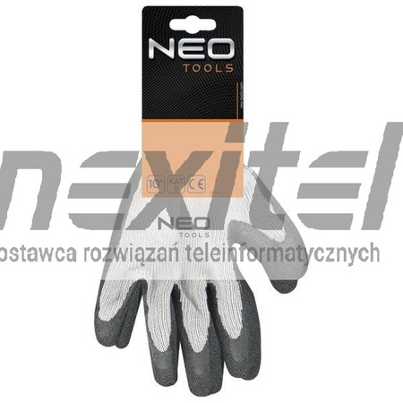 Rękawice robocze, dzianina bawełniana powlekana lateksem, 10" NEO TOOLS 97-600