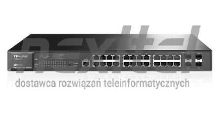 Przełącznik zarządzalny TP-Link L2 PoE JetStream TL-SG3424P, 24 porty Gb PoE+, 4 sloty combo SFP