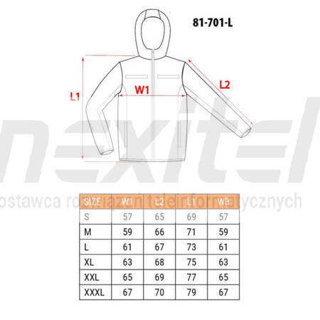 Kurtka robocza ostrzegawcza softshell z kapturem, pomarańczowa Neo Tools 81-701