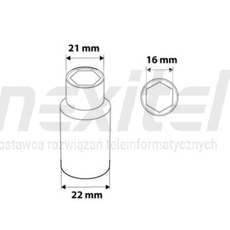 Nasadka sześciokątna długa 1/2", 16 mm superlock NEO TOOLS 08-466