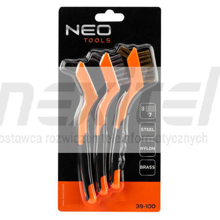 Szczotki druciane, 3 x 7 rzędów, ze skrobakiem NEO TOOLS 39-100