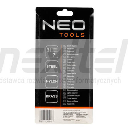 Szczotki druciane, 3 x 7 rzędów, ze skrobakiem NEO TOOLS 39-100