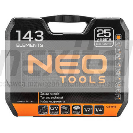 Zestaw narzędzi 143 elementy NEO TOOLS 08-945